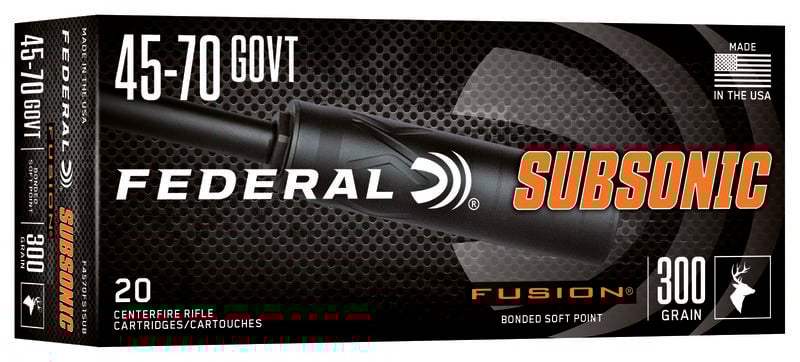 Federal Subsonic, 45-70 Government, 300 Grain, Fusion Soft Point, 1000 fps